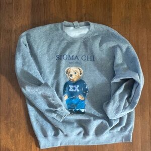 Sigma Beauty Charcoal Crewneck with Bear Motif